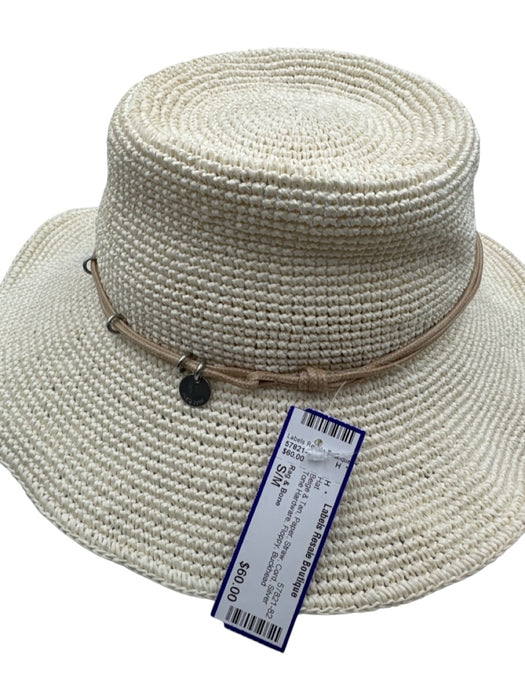 Rag & Bone Beige & Tan Paper Straw Cord Silver Tone Hardware Floppy Hat Beige & Tan / S/M