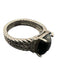 David Yurman Black & Silver 925 Sterling Silver onyx & diamond 3 Strand Ring Black & Silver