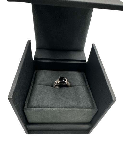 David Yurman Black & Silver 925 Sterling Silver onyx & diamond 3 Strand Ring Black & Silver