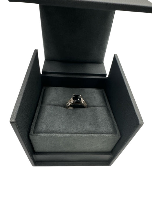 David Yurman Black & Silver 925 Sterling Silver onyx & diamond 3 Strand Ring Black & Silver