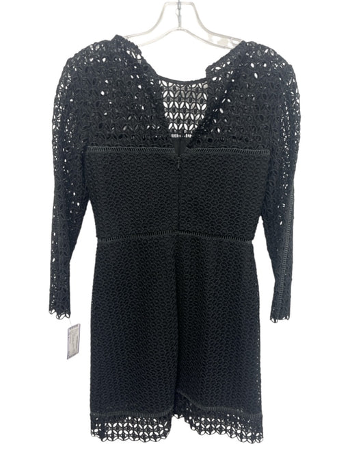 Cynthia Rowley Size 4 Black Polyester Long Sleeve Cut Outs Knit Midi Dress Black / 4