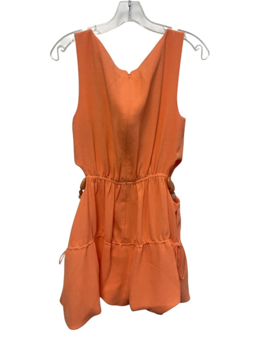 Jonathan Simkhai Size 4 Orange Polyester Sleeveless Beaded Wide Neck Dress Orange / 4