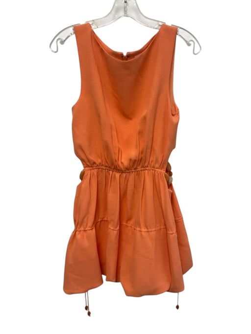 Jonathan Simkhai Size 4 Orange Polyester Sleeveless Beaded Wide Neck Dress Orange / 4