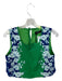 Kourt Size XS Blue, Green, White Cotton Blend Flora & Fauna Tie Sleeveless Top Blue, Green, White / XS