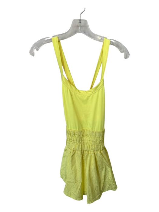 FP Movement Size XS Yellow Polyester Blend Cross Back Athleisure Romper Yellow / XS