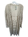 Natural Life Size S/M Tan Cotton Blend Macrame Long Sleeve Open Front Sweater Tan / S/M