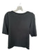 Nation Size M Black Pima Cotton Short Sleeve Pleated Shoulder Top Black / M