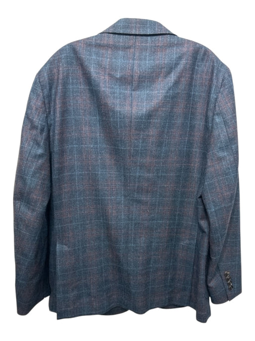 Peter Millar Blue & Multi Wool Plaid 2 Button Men's Blazer Blue & Multi / 44r