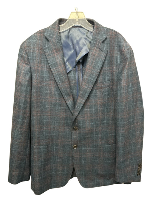 Peter Millar Blue & Multi Wool Plaid 2 Button Men's Blazer Blue & Multi / 44r