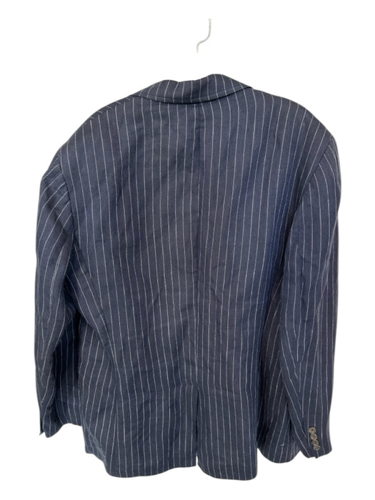 J. Crew Navy & Tan Linen Pinstripe 3 Button Men's Blazer Navy & Tan / 42R