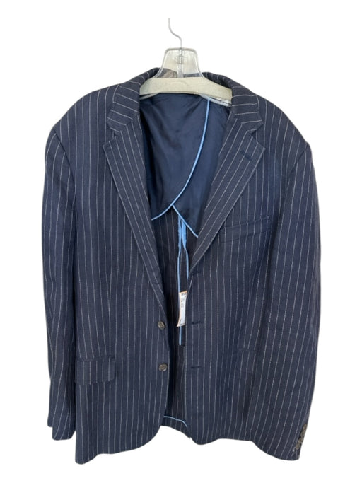 J. Crew Navy & Tan Linen Pinstripe 3 Button Men's Blazer Navy & Tan / 42R
