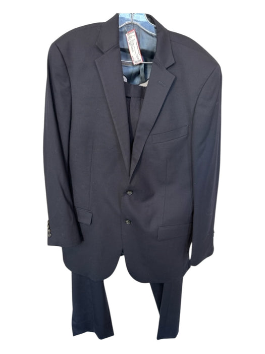 Hart Schaffner & Marx Navy Wool Solid Men's Suit Navy / 44L