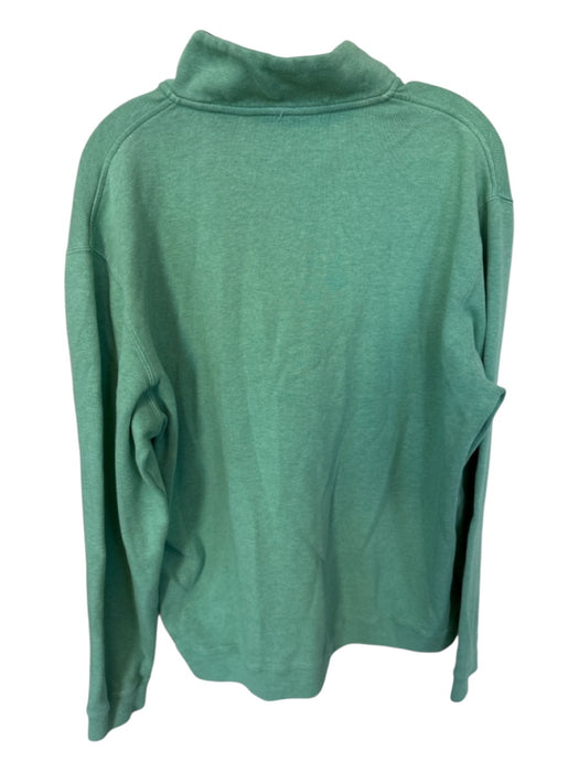 Johnnie-O Green & Navy Cotton Color Block Long Sleeve Half Zip Men's Pullover Green & Navy / XL