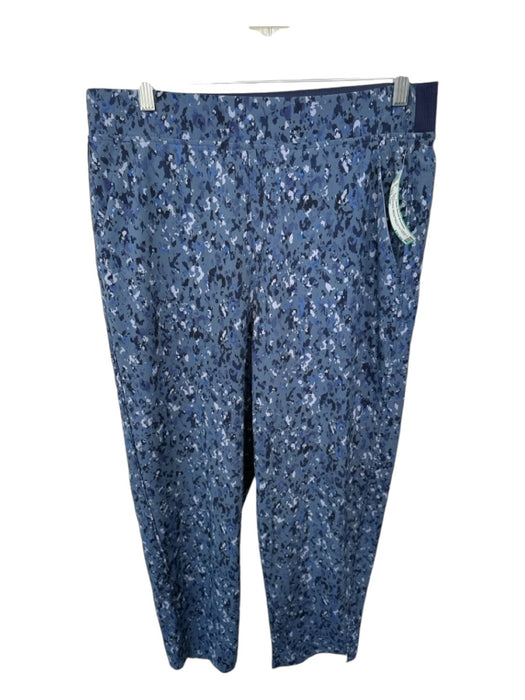 Athleta Size 12 Navy & Blue Nylon Blend Elastic Waist Animal Print Pants Navy & Blue / 12