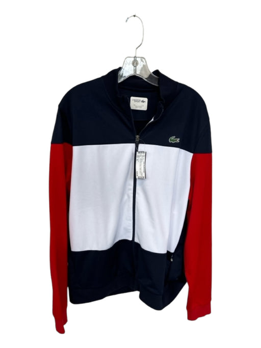 Lacoste Size XL Red, White & Blue Polyester Color Block Athletic Men's Jacket XL