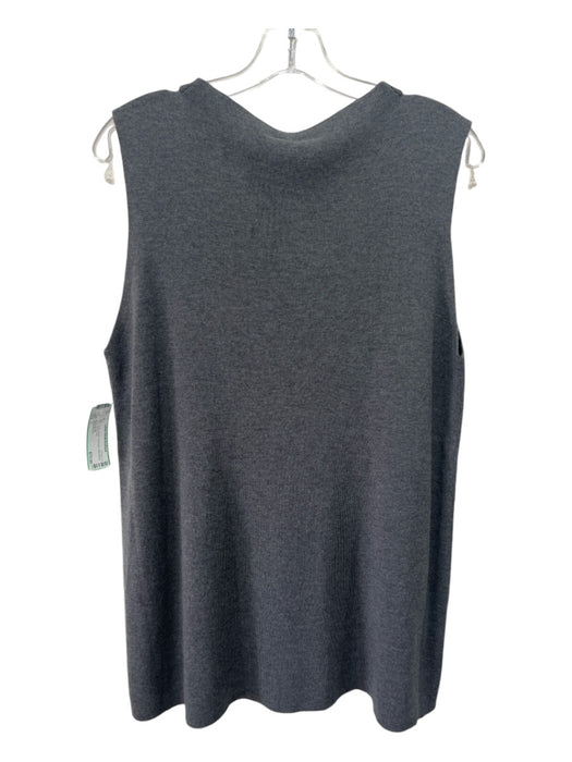 Eileen Fisher Size L Gray Wool Crewneck Sleeveless Tunic Top Gray / L