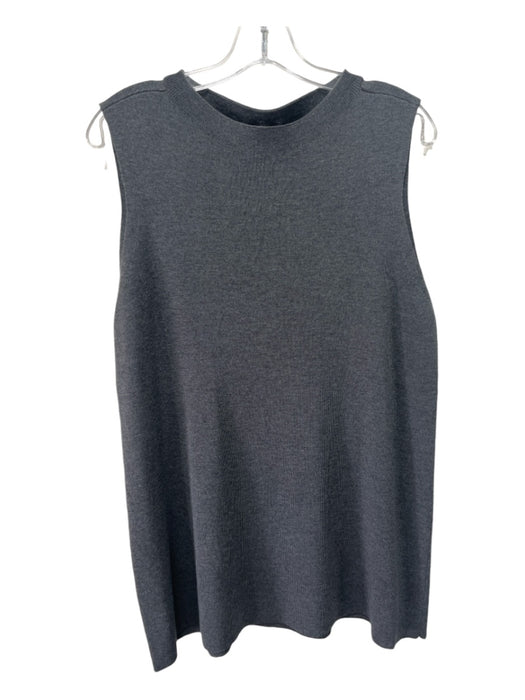 Eileen Fisher Size L Gray Wool Crewneck Sleeveless Tunic Top Gray / L