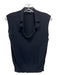 Max Mara Size XL Navy Viscose Blend Sleeveless Collar Knit Surplice Top Navy / XL