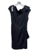 Max Mara Size Medium Black Sleeveless Ruffles Midi Dress Black / Medium