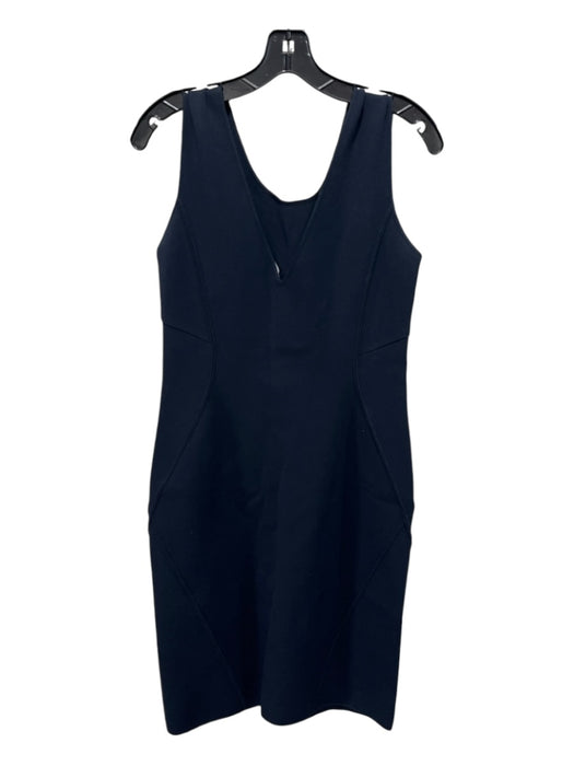 Giorgio Armani Size 46 Navy Viscose Blend Sleeveless Pintuck Seam Detail Dress Navy / 46