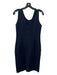 Giorgio Armani Size 46 Navy Viscose Blend Sleeveless Pintuck Seam Detail Dress Navy / 46