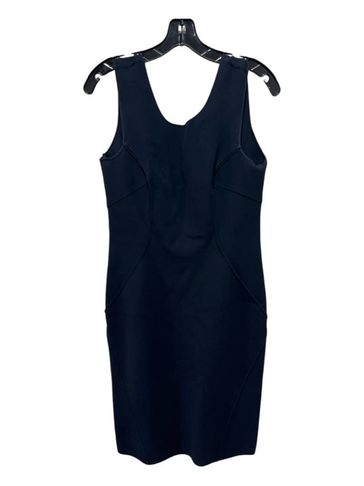 Giorgio Armani Size 46 Navy Viscose Blend Sleeveless Pintuck Seam Detail Dress Navy / 46