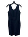 Giorgio Armani Size 46 Navy Viscose Blend Sleeveless Pintuck Seam Detail Dress Navy / 46