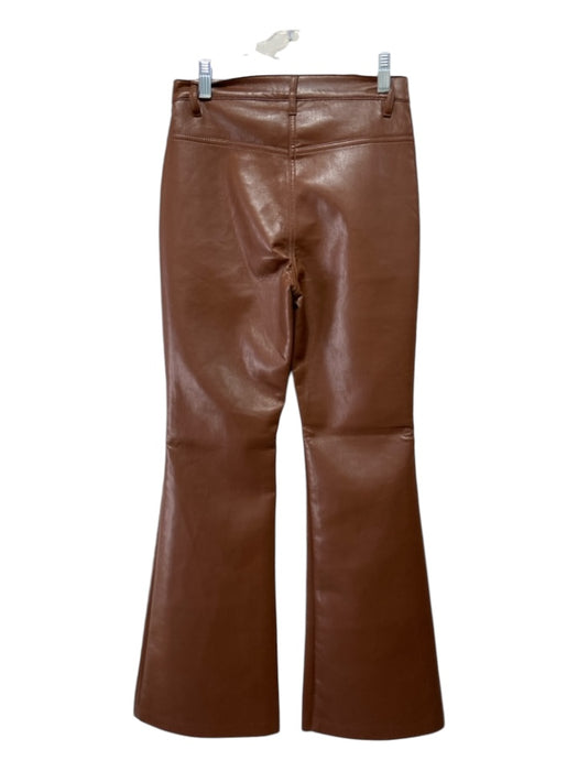 Wilfred Size 0 Brown Faux Leather High Rise Flare Pants Brown / 0