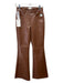 Wilfred Size 0 Brown Faux Leather High Rise Flare Pants Brown / 0