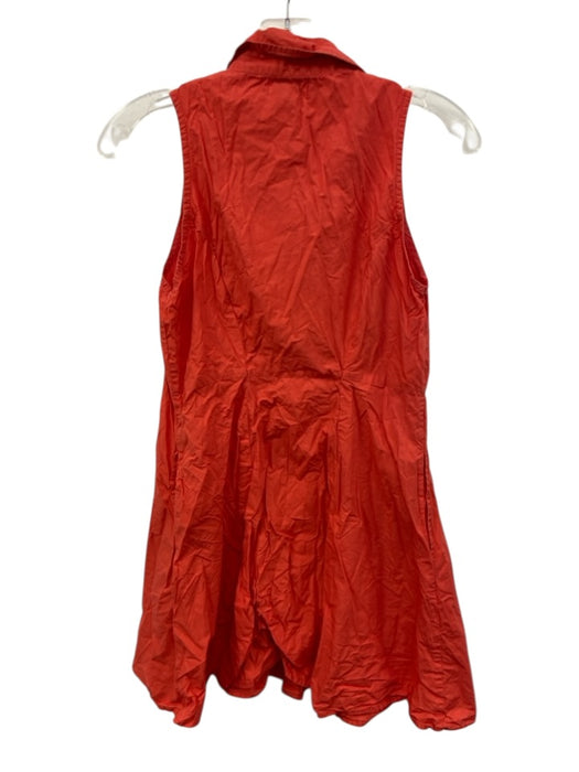 Livro Size S Red Cotton Sleeveless Collar Buttons Mini Dress Red / S