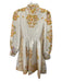 Beulah Size XS Yellow, Green, Orange Cotton & Polyester Long puff sleeve Dress Yellow, Green, Orange / XS