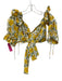 Eddy Size XS Yellow, Green, White Cotton Short Puff Sleeve Floral Print Crop Top Yellow, Green, White / XS