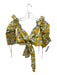 Eddy Size XS Yellow, Green, White Cotton Short Puff Sleeve Floral Print Crop Top Yellow, Green, White / XS