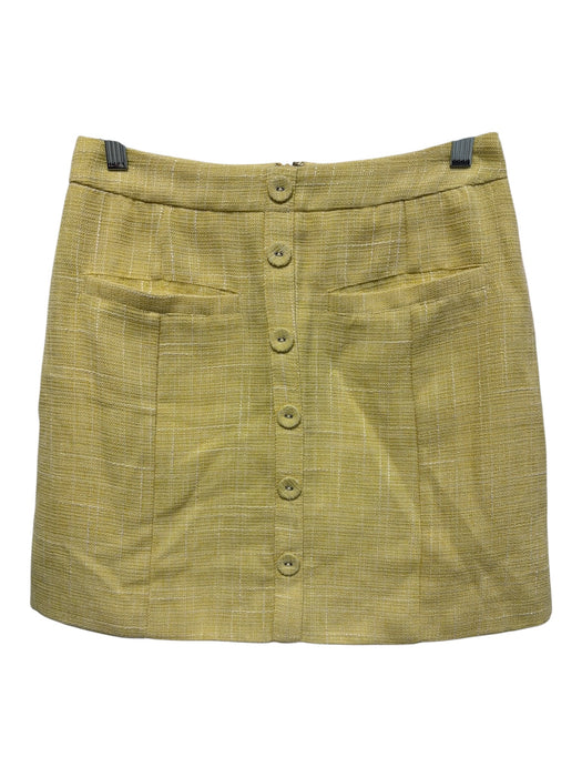 Lost + Wander Size XS/S Yellow Polyester Sleeveless Knit Buttons Mini Skirt Set Yellow / XS/S