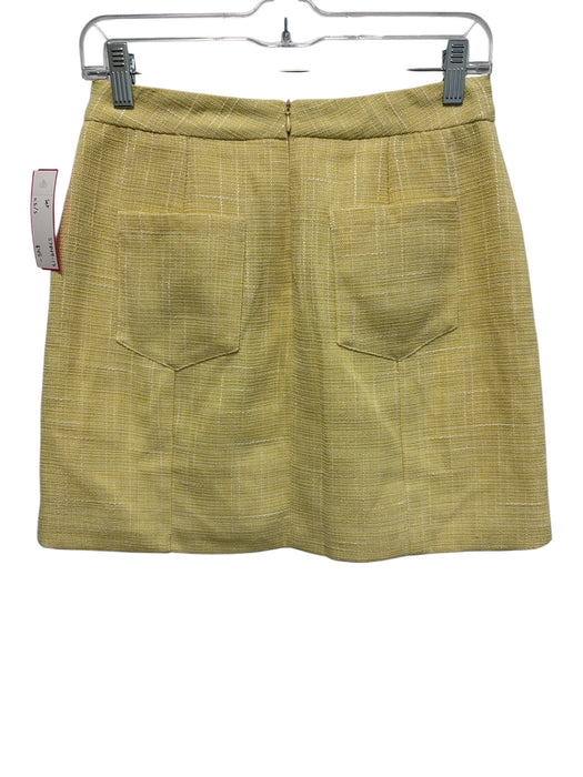 Lost + Wander Size XS/S Yellow Polyester Sleeveless Knit Buttons Mini Skirt Set Yellow / XS/S