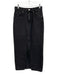 MNG Size S Black Wash Cotton Denim Zip Fly Front Slit Midi Skirt Black Wash / S