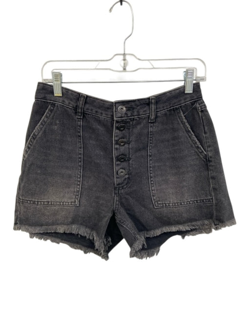 We The Free Size 27 Gray Wash Cotton Denim Button Fly High Rise Raw Hem Shorts Gray Wash / 27