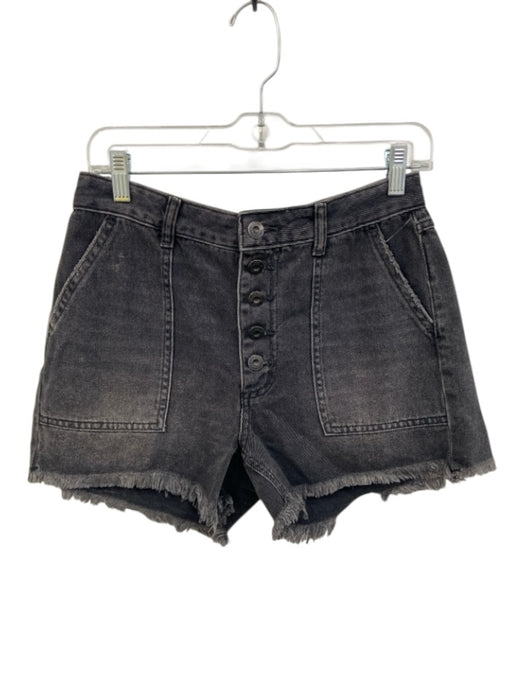 We The Free Size 27 Gray Wash Cotton Denim Button Fly High Rise Raw Hem Shorts Gray Wash / 27