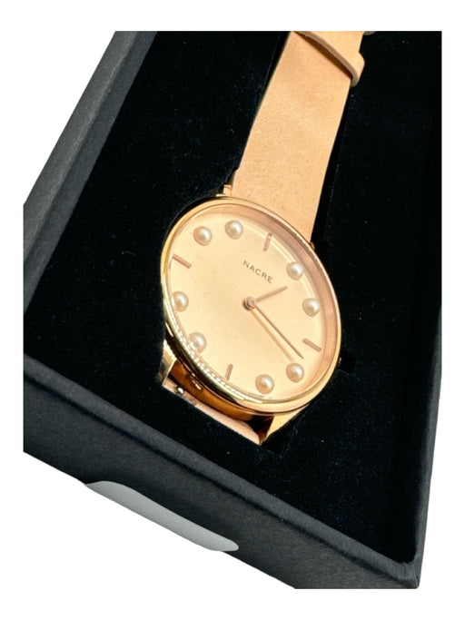 Nacre Rose GOld Leather Pearl Watches Rose Gold