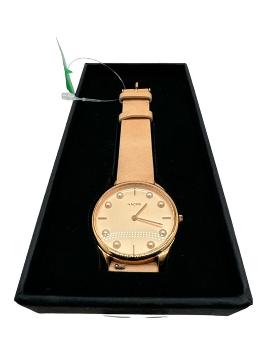 Nacre Rose GOld Leather Pearl Watches Rose Gold