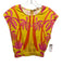 Sheridan French Size XS Pink & Yellow Cotton Elastic Waist Midi Skirt Set Pink & Yellow / XS