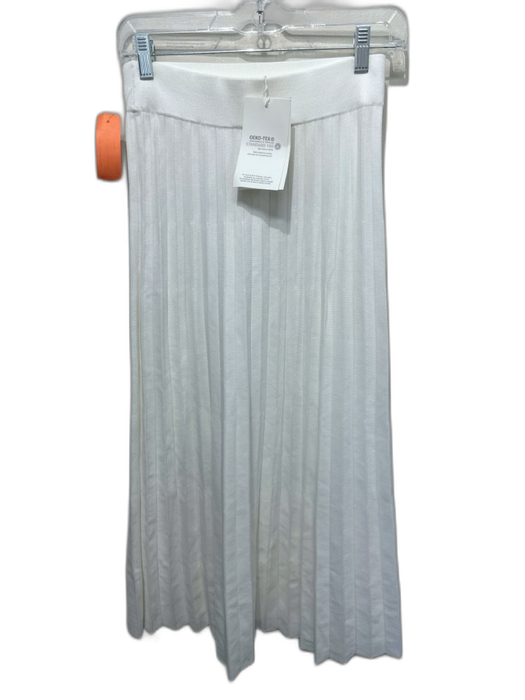 La maille sezane Size Small White Viscose Blend Knit Midi Skirt White / Small
