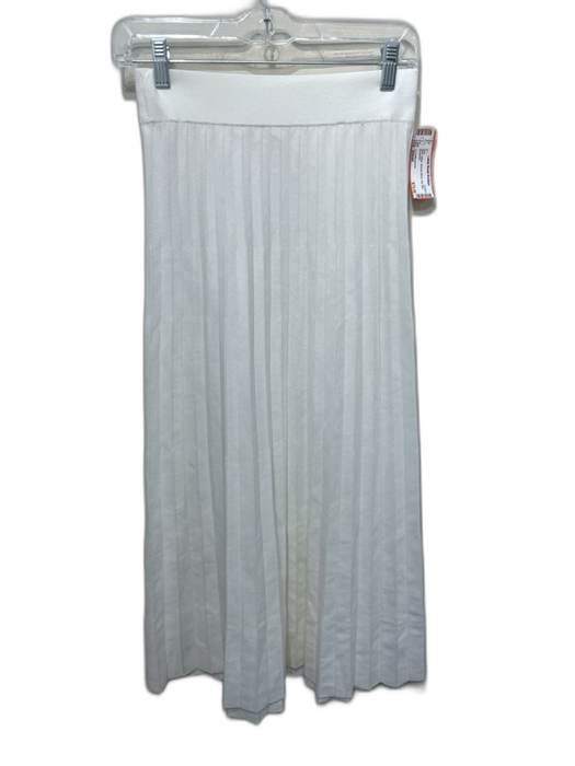 La maille sezane Size Small White Viscose Blend Knit Midi Skirt White / Small