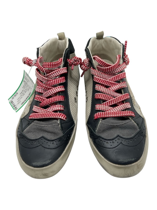 Golden Goose Shoe Size 36 Black, Gray & Red Leather & Canvas Mid Rise Sneakers Black, Gray & Red / 36