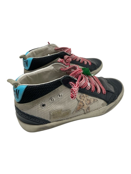 Golden Goose Shoe Size 36 Black, Gray & Red Leather & Canvas Mid Rise Sneakers Black, Gray & Red / 36