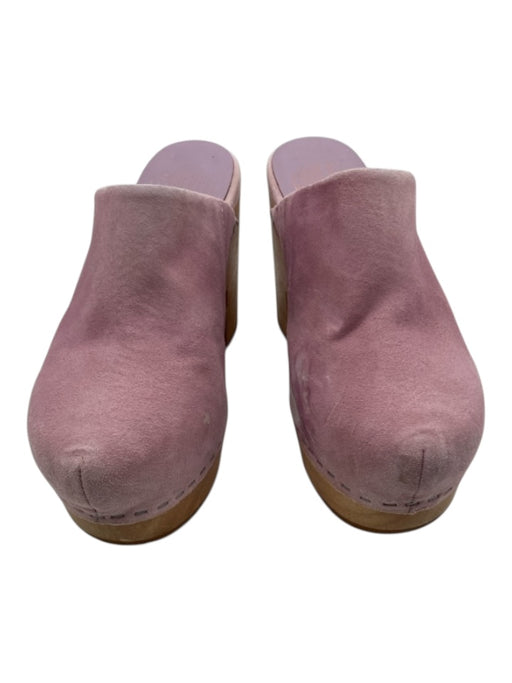 Charlotte Stone Shoe Size 6 Mauve Pink Suede Platform Clogs Mauve Pink / 6