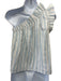 Mason's Daughter Size XS White & Light Blue Cotton Blend One Shoulder Ruffle Top White & Light Blue / XS