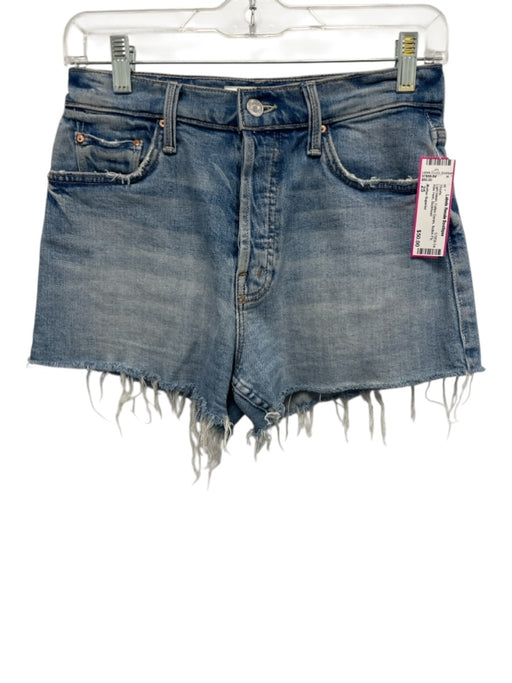 Mother Superior Size 25 Light Wash Cotton Denim Button Fly Raw Hem Shorts Light Wash / 25