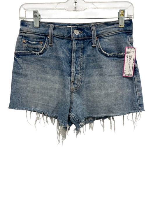 Mother Superior Size 25 Light Wash Cotton Denim Button Fly Raw Hem Shorts Light Wash / 25