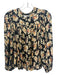 The Great Size 0 Black & Yellow Viscose Blend Half Button Floral Button Top Black & Yellow / 0